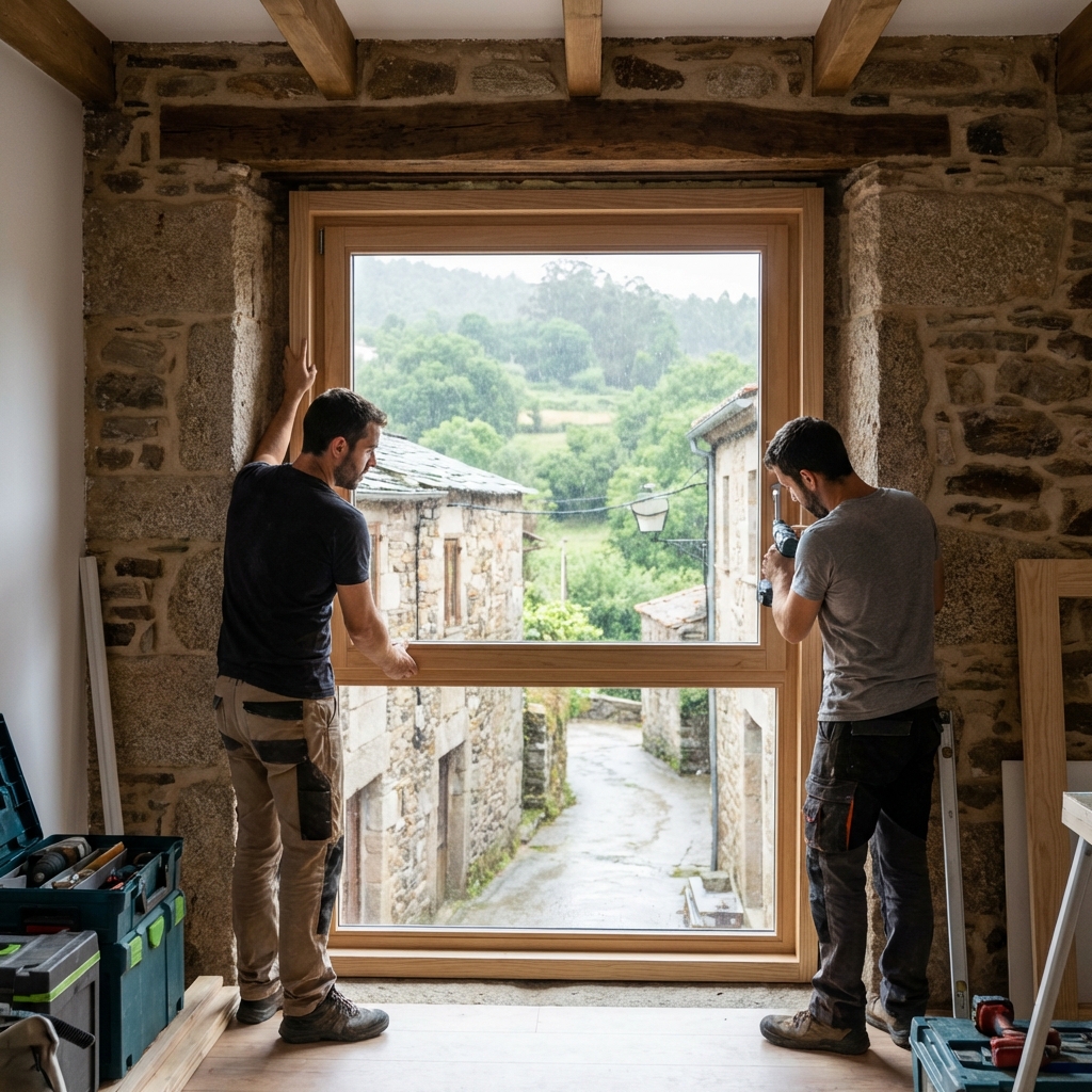 Ventana de PVC instalada en una vivienda
